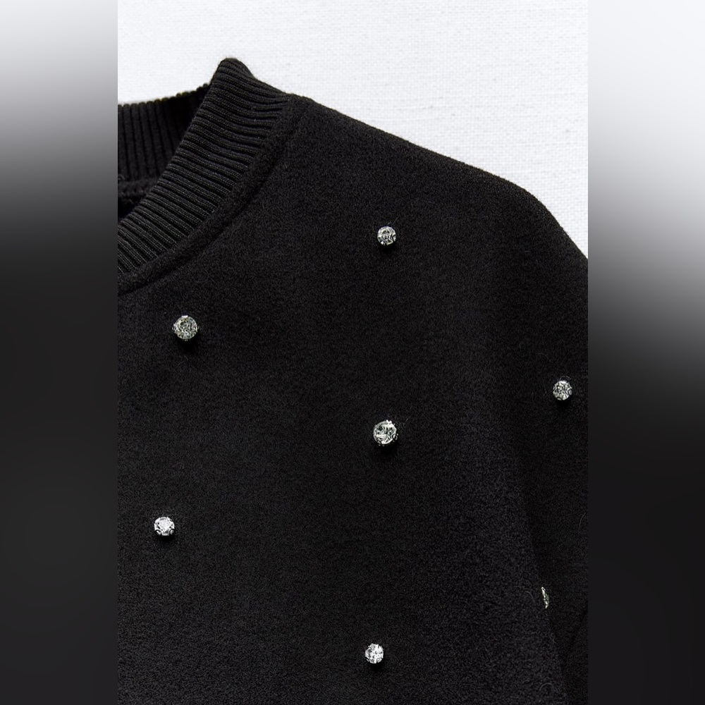 Zara Rhinestone Bomber - Picture 10 of 10